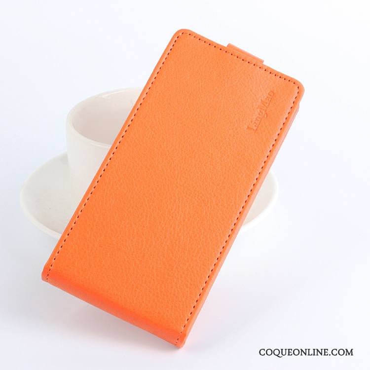 Moto G4 Play Coque Modèle Fleurie Orange Incassable Téléphone Portable Étui En Cuir Litchi Protection