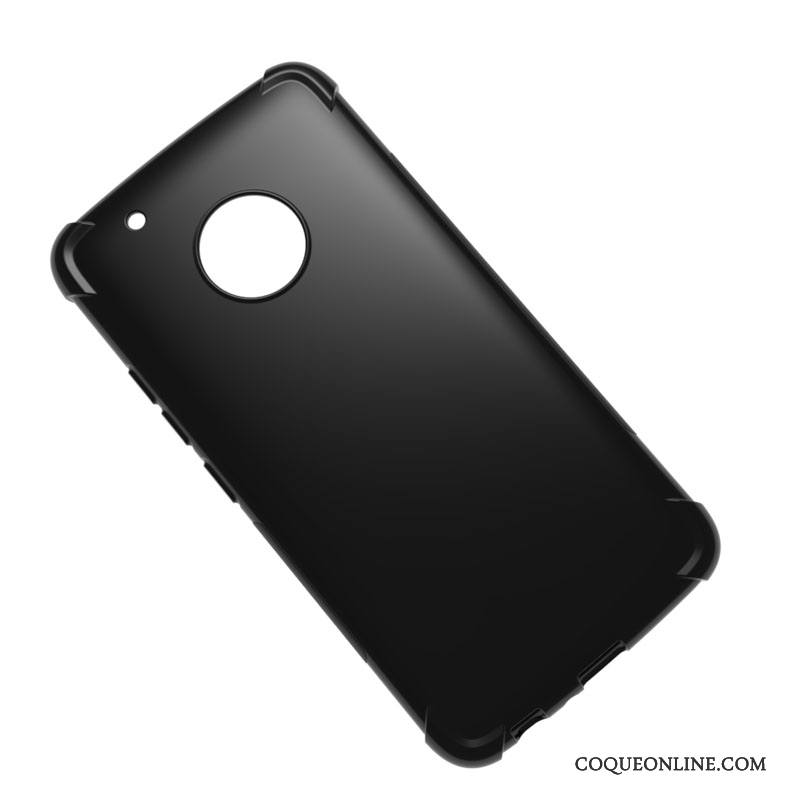 Moto G5 Plus Coque Téléphone Portable Noir Antidérapant Étui Fluide Doux Sac
