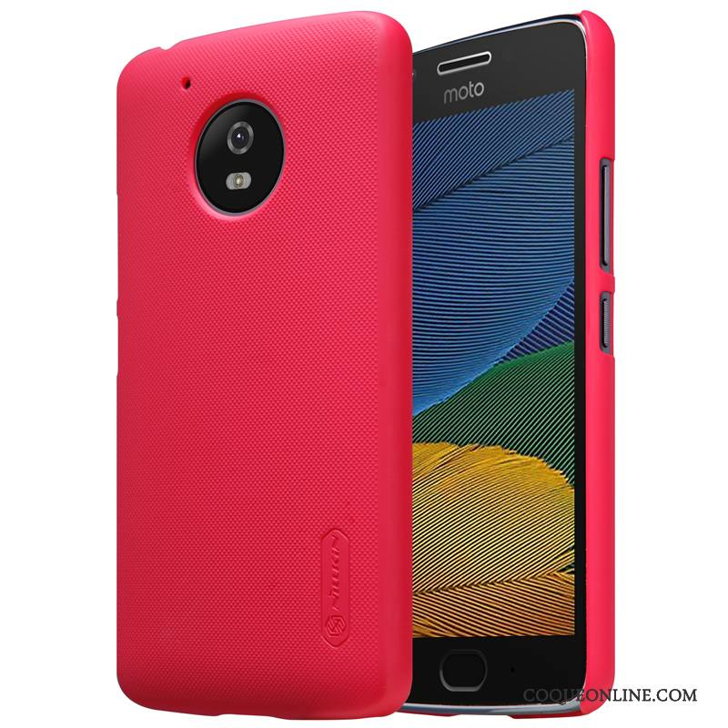 Moto G5 Téléphone Portable Étui Incassable Coque De Téléphone Rouge Délavé En Daim