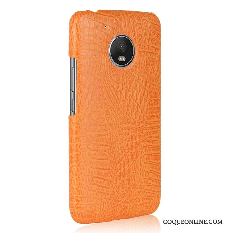 Moto G5 Étui Protection Orange Coque De Téléphone Crocodile