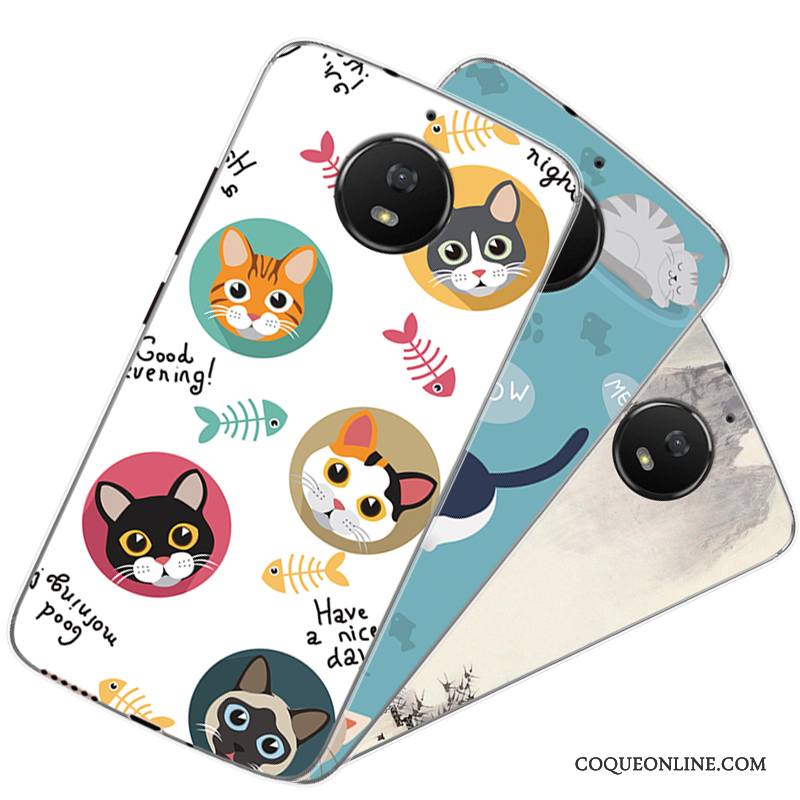 Moto G5s Plus Coque De Téléphone Dessin Animé Peinture Étui Fluide Doux Incassable Protection