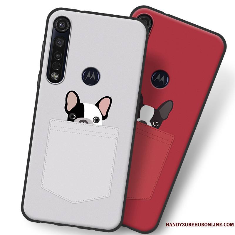 Moto G8 Plus Fluide Doux Coque En Silicone De Téléphone Gris Incassable Délavé En Daim Tout Compris