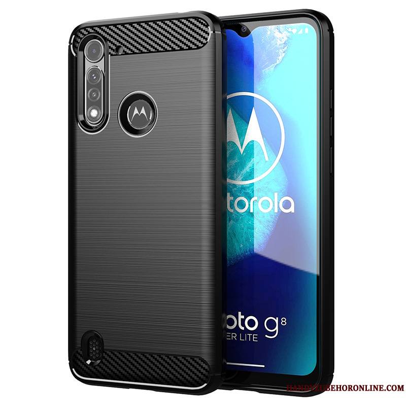 Moto G8 Power Lite Noir Coque De Téléphone Étui Légère Fluide Doux