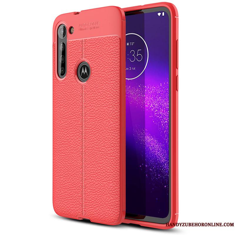 Moto G8 Power Modèle Fleurie Coque Étui Rouge De Téléphone Cuir Silicone