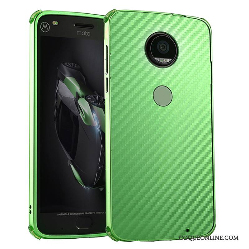 Moto X4 Métal Border Coque Étui Vert Incassable Protection