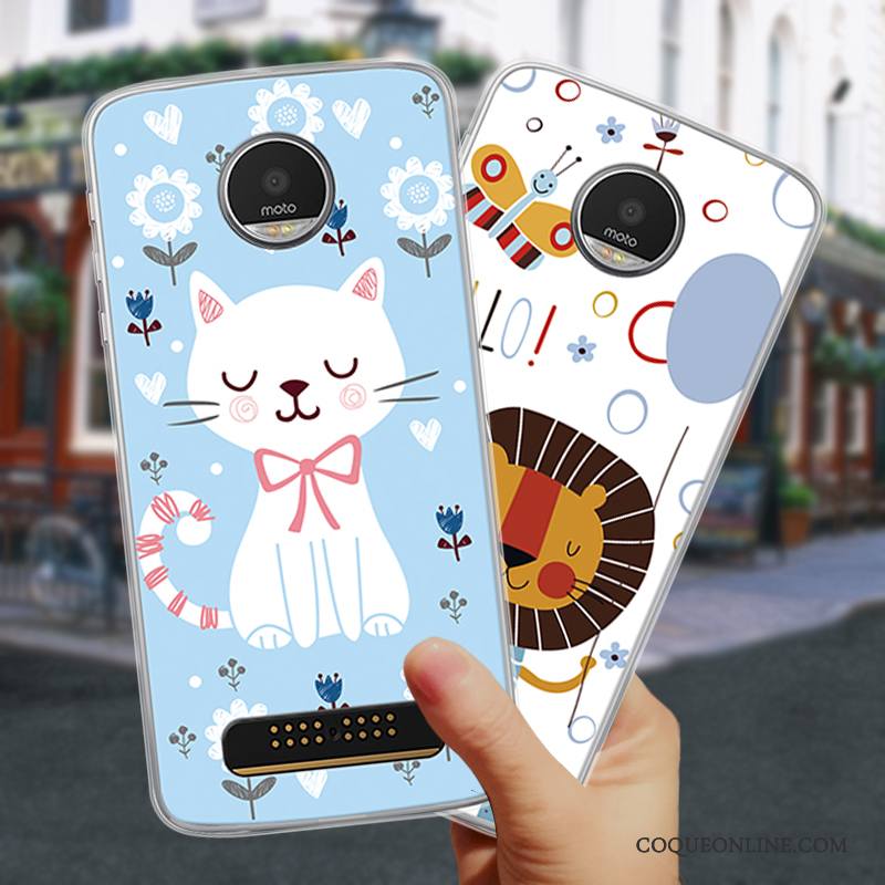 Moto Z Incassable Bleu Dessin Animé Coque De Téléphone Étui Tendance Protection