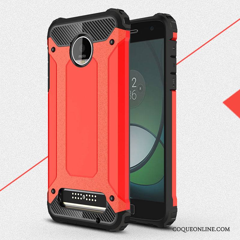 Moto Z Play Fluide Doux Étui Tout Compris Rouge Incassable Coque De Téléphone Protection