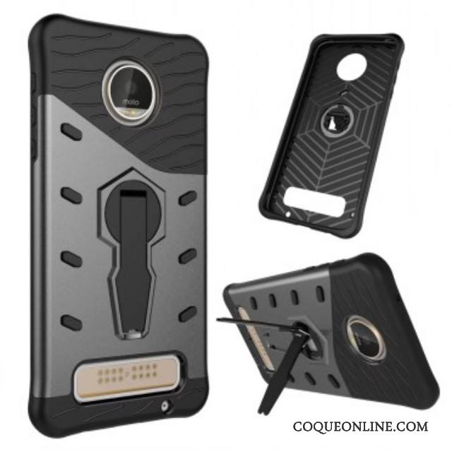 Moto Z Play Protection Incassable Coque Étui De Téléphone Tout Compris Gris