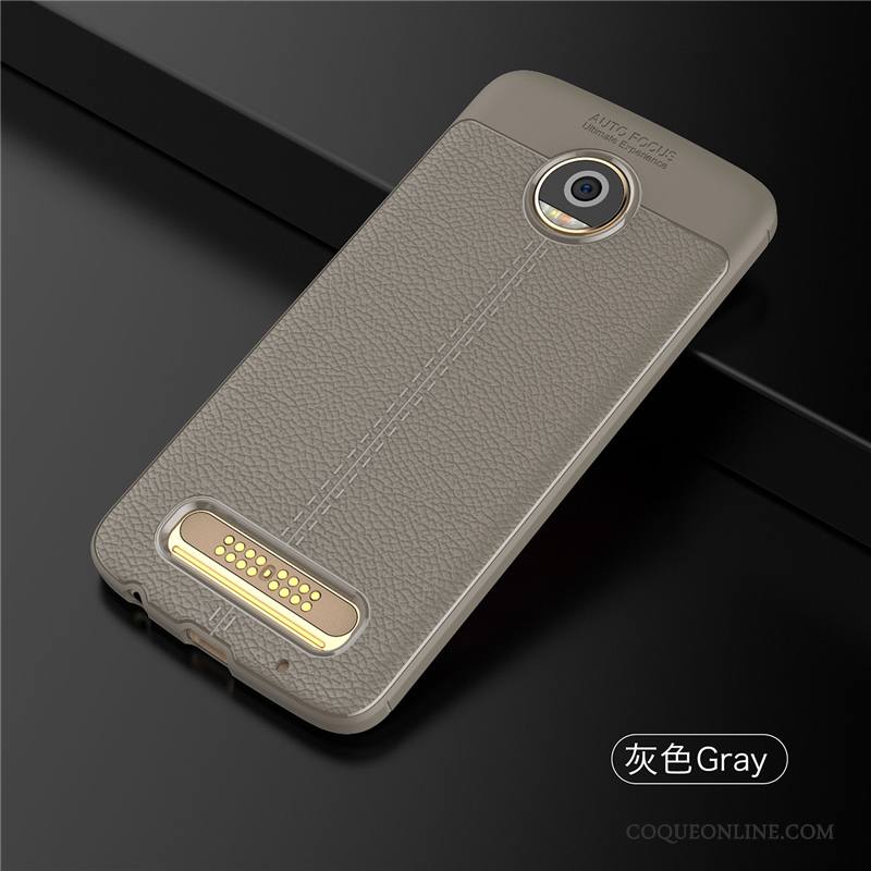 Moto Z Play Téléphone Portable Silicone Coque Étui Incassable De Téléphone Gris