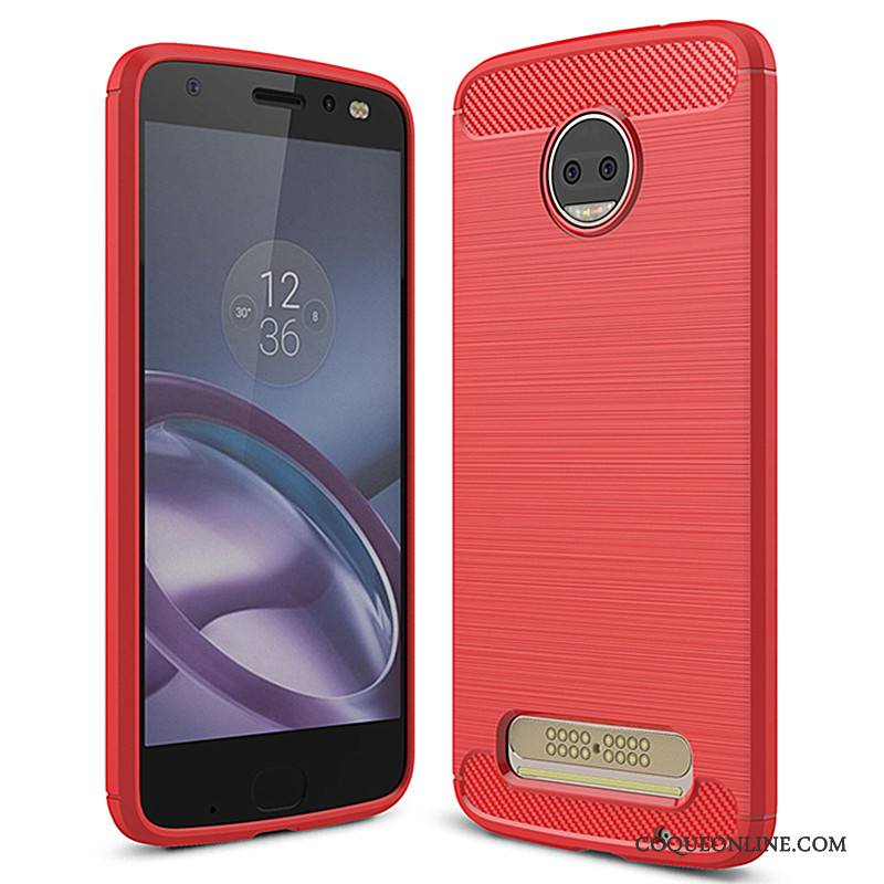 Moto Z2 Force Edition Coque De Téléphone Rouge Silicone Fluide Doux Étui Protection