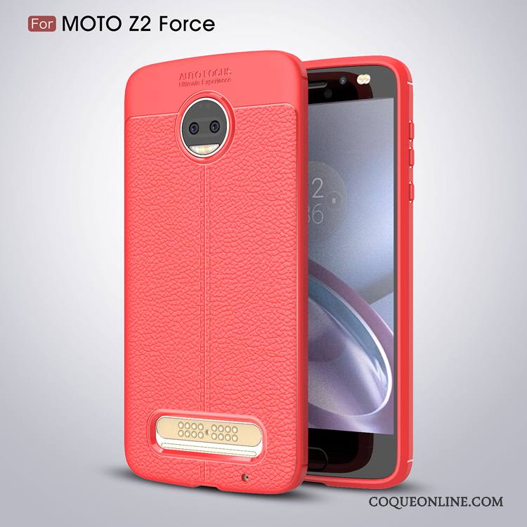 Moto Z2 Force Edition Coque Tout Compris Étui De Téléphone Rouge Incassable Silicone