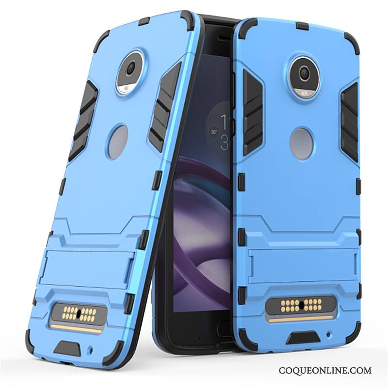 Moto Z2 Play Coque De Téléphone Bleu Support Étui Protection