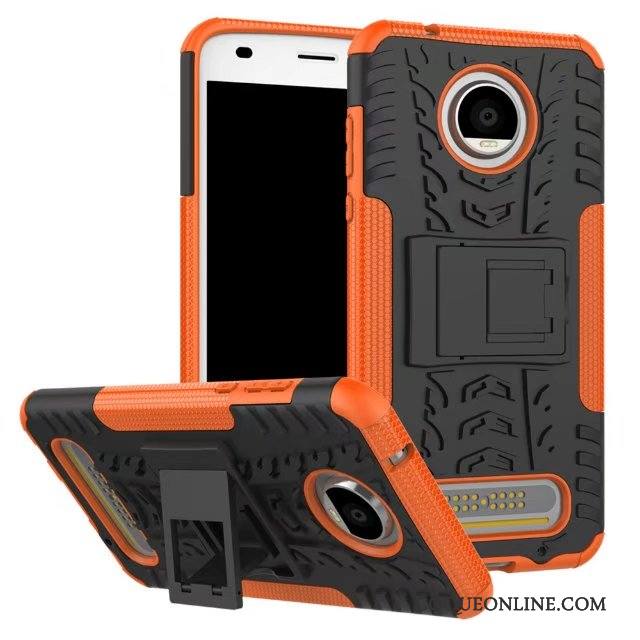 Moto Z2 Play Coque De Téléphone Orange Incassable Étui Modèle Fleurie Protection Support