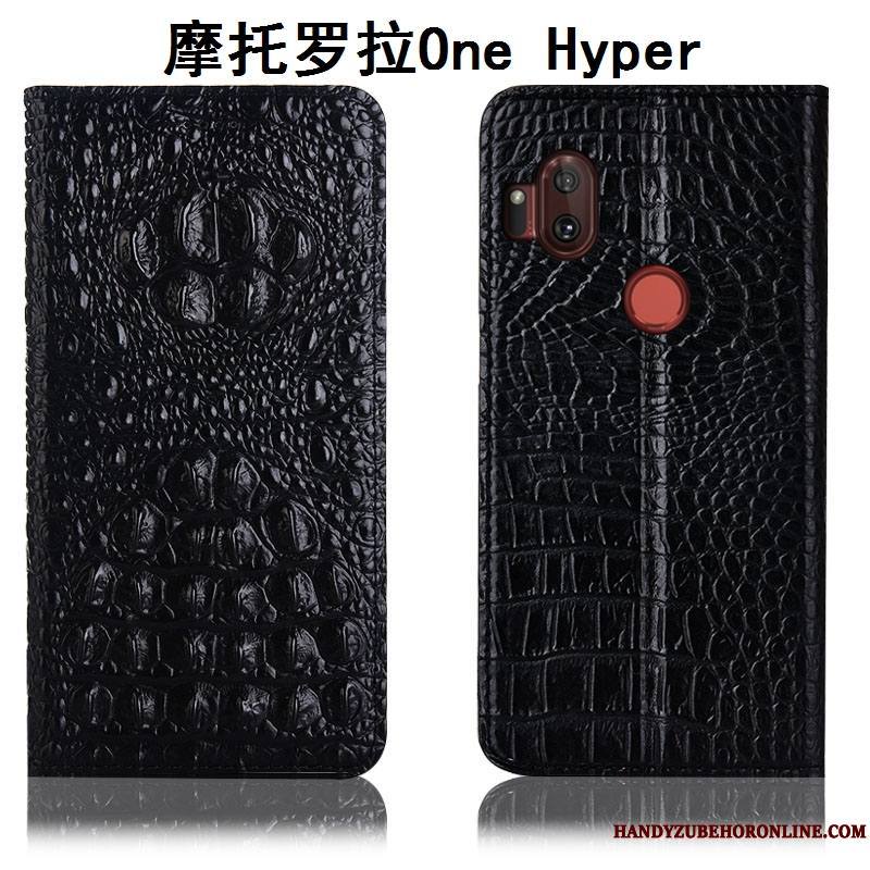 Motorola One Hyper Protection Housse Tout Compris Coque De Téléphone Étui Cuir Véritable