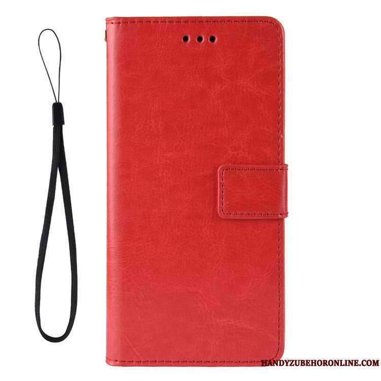 Motorola One Hyper Étui En Cuir Portefeuille Protection Coque De Téléphone Fluide Doux Rouge Tout Compris