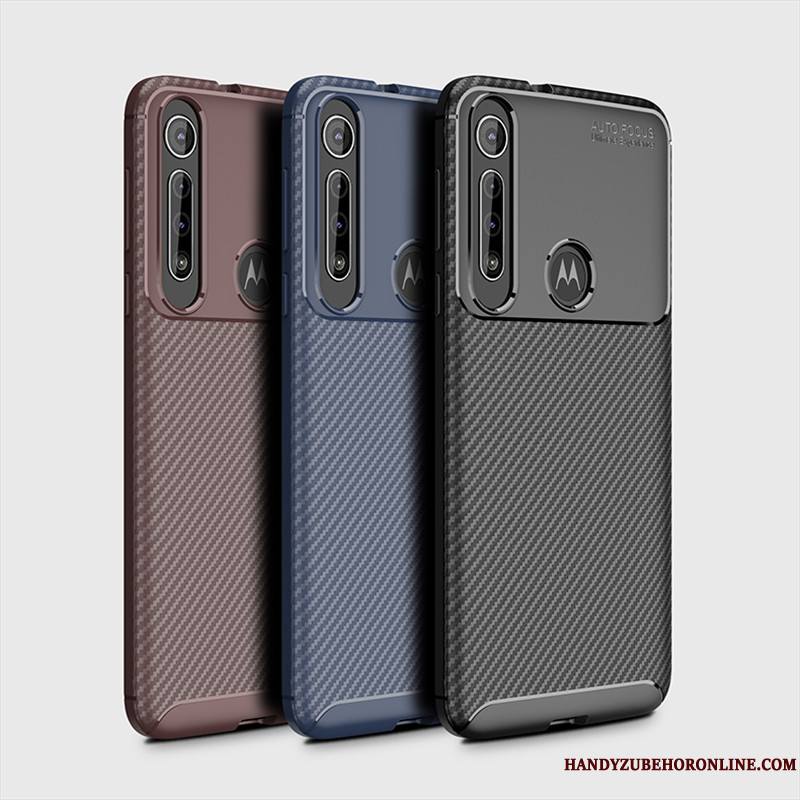 Motorola One Macro Antidérapant Coque De Téléphone Modèle Fleurie Fibre Incassable Étui Noir