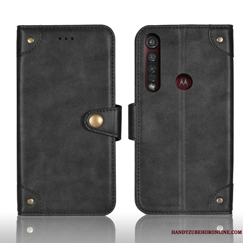 Motorola One Macro Portefeuille Protection Housse Coque De Téléphone Créatif Carte Noir