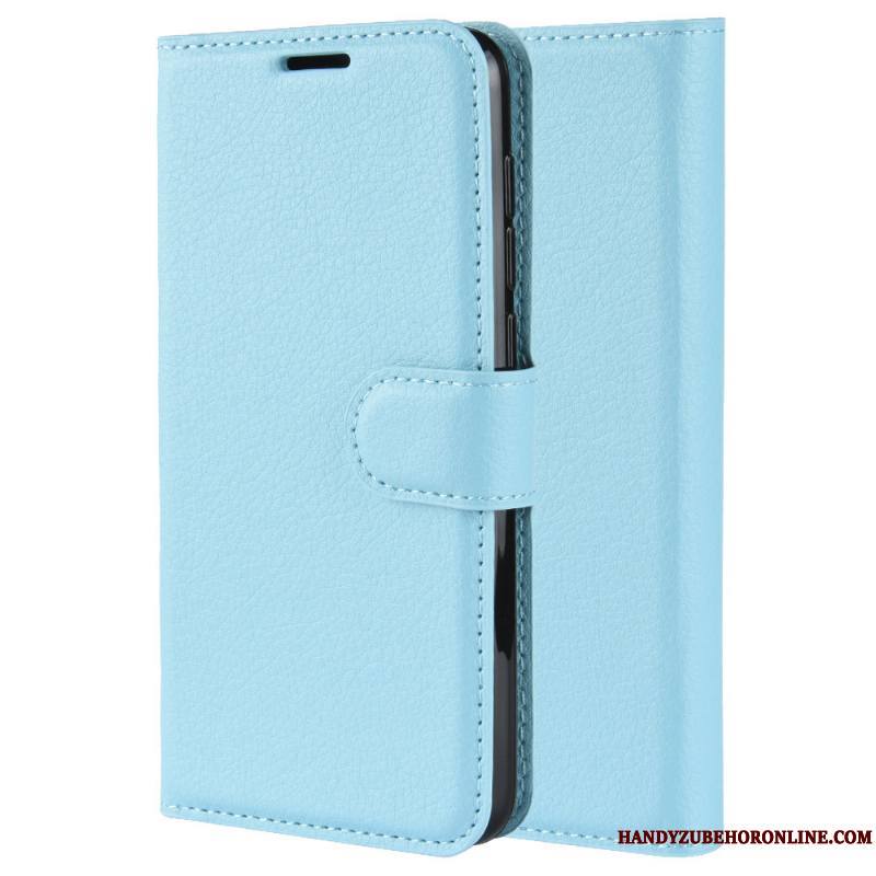 Nokia 1.3 Coque Étui En Cuir Carte Modèle Fleurie Litchi Bleu Téléphone Portable Portefeuille