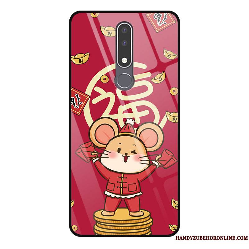 Nokia 3.1 Plus Dessin Animé Tout Compris Protection Créatif Silicone Coque De Téléphone Net Rouge