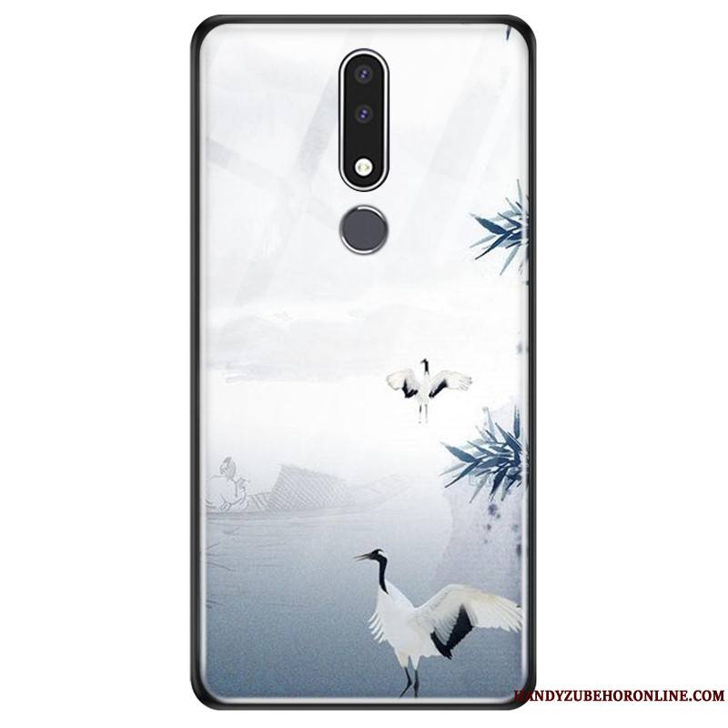 Nokia 3.1 Plus Style Chinois Coque Verre Protection Étui De Téléphone Vent