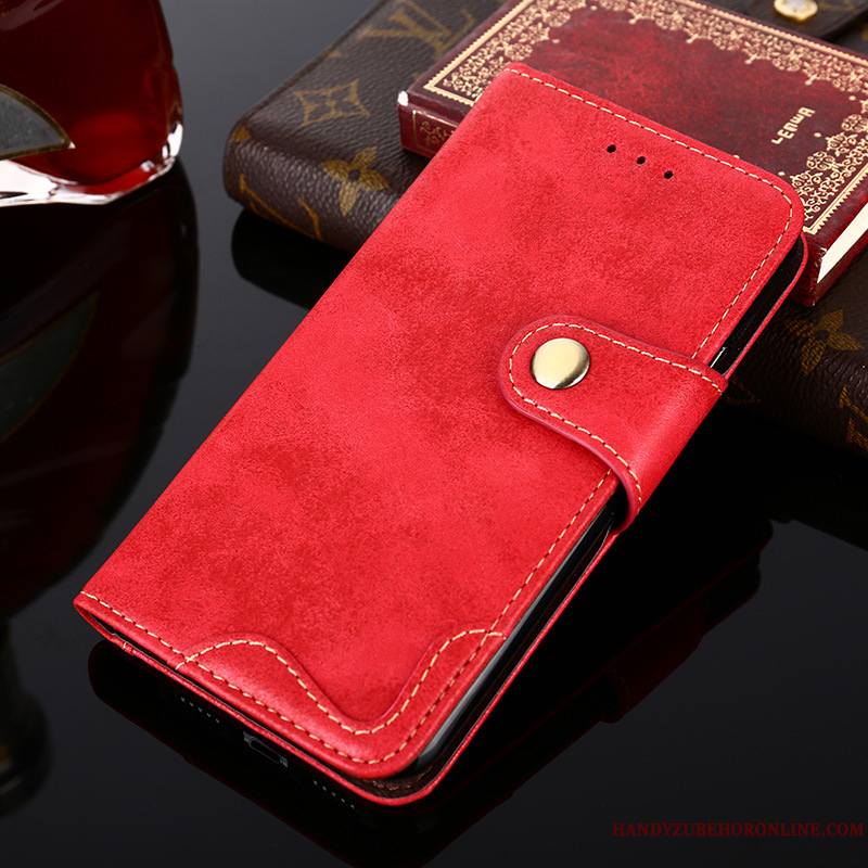 Nokia 3.2 Portefeuilles Rouge Coque Téléphone Portable Support Étui Modèle Fleurie