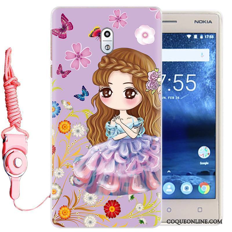 Nokia 3 Ornements Suspendus Fluide Doux Téléphone Portable Coque De Téléphone Silicone Protection Dessin Animé