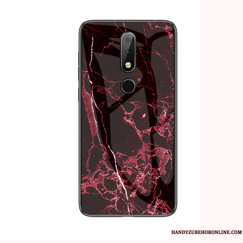 Nokia 4.2 Coque Verre Amoureux Incassable Rouge Créatif Modèle Fleurie Étui