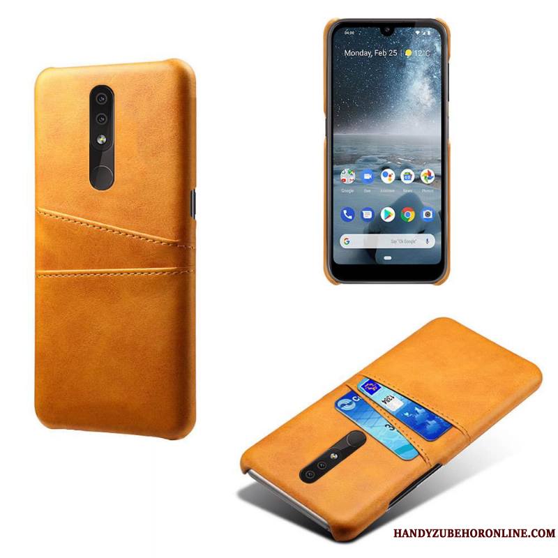 Nokia 4.2 Incassable Téléphone Portable Étui Étui En Cuir Protection Coque De Téléphone Jaune