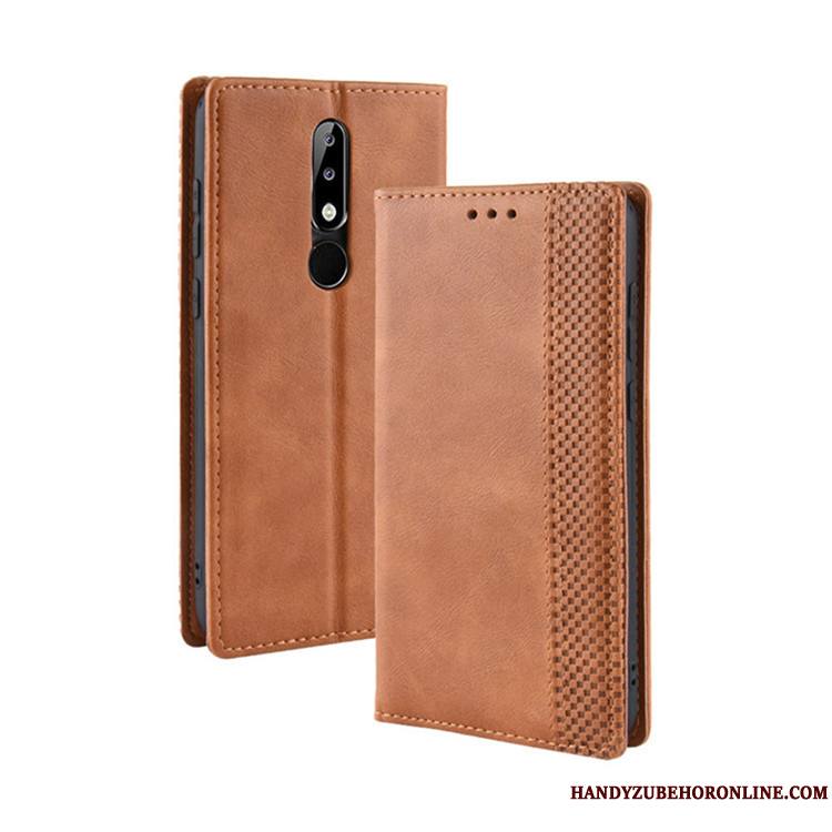 Nokia 5.1 Plus Étui Coque Portefeuille Téléphone Portable Magnétisme Protection Étui En Cuir