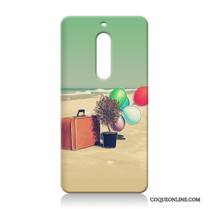 Nokia 5 Coque Tout Compris Tendance Fluide Doux Gaufrage Silicone Étui Vert