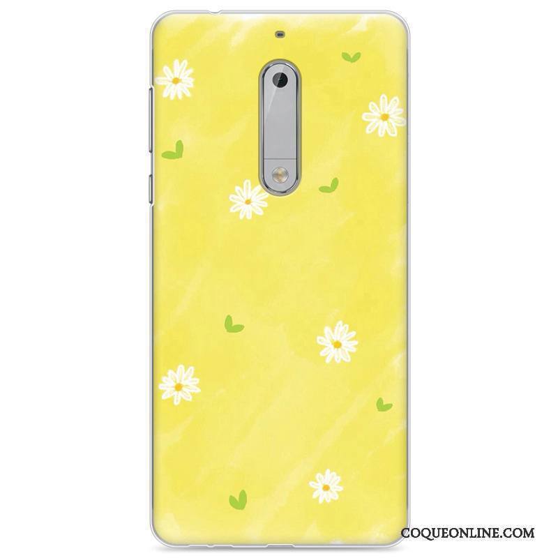 Nokia 5 Coque Étui Jaune Créatif Fluide Doux Incassable Peinture