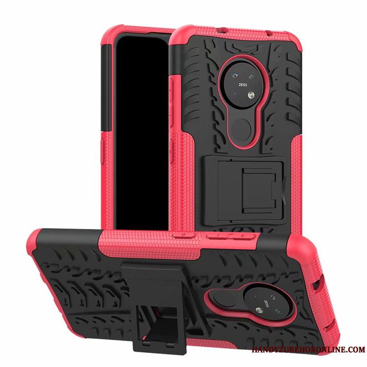 Nokia 6.2 Coque Délavé En Daim Rouge Incassable Silicone De Téléphone Personnalité