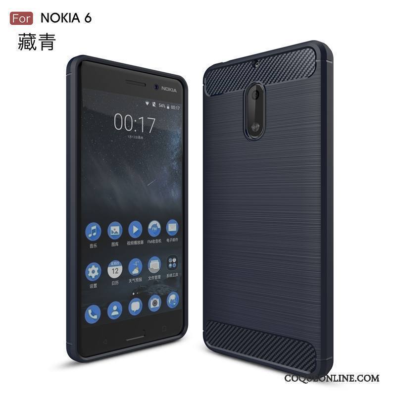 Nokia 6 Bleu Coque De Téléphone Silicone Nouveau Fluide Doux Incassable Étui