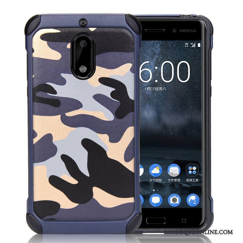 Nokia 6 Camouflage Étui Incassable Tendance Coque Anneau De Téléphone