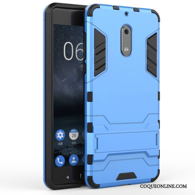 Nokia 6 Coque Difficile Support Étui Créatif Bleu Protection Tendance