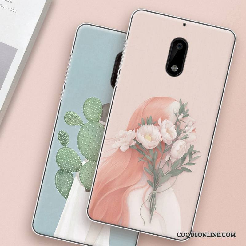 Nokia 6 Frais Art Coque De Téléphone Petit Fluide Doux Rose Étui