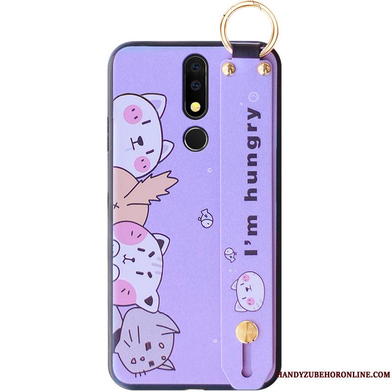 Nokia 7.1 Lapin Étui Coque De Téléphone Protection Tout Compris Net Rouge Mignonne