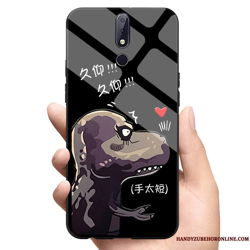 Nokia 7.1 Verre Lumineuses Dragon Coque De Téléphone Amoureux Petit