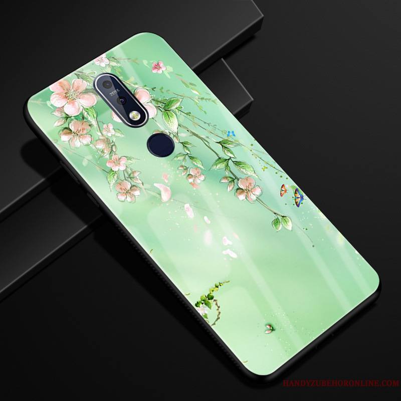 Nokia 7.1 Étui Paysage Coque De Téléphone Incassable Protection Créatif Vert