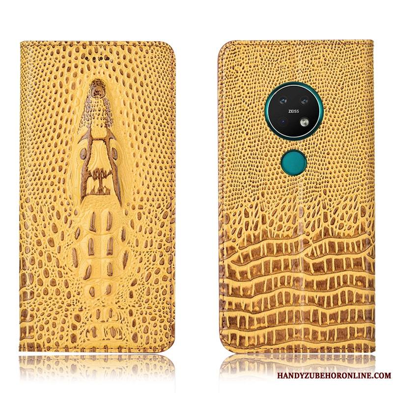 Nokia 7.2 Étui Protection Coque De Téléphone Incassable Housse Jaune Crocodile