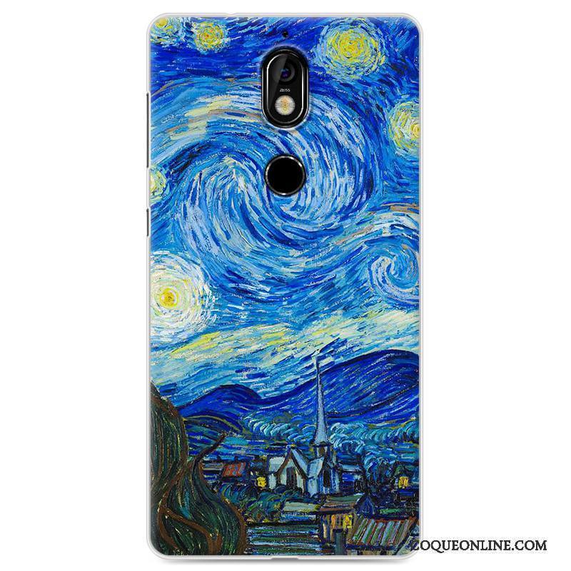 Nokia 7 Coque Bleu Protection Dessin Animé Incassable Créatif Silicone Fluide Doux