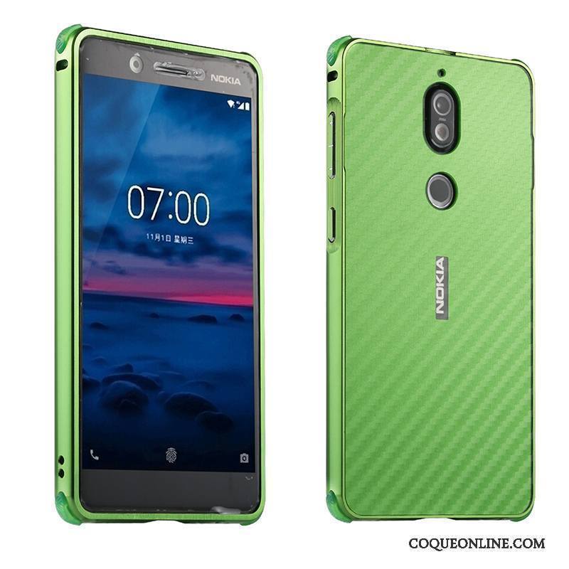 Nokia 7 Coque De Téléphone Border Métal Incassable Créatif Tout Compris Couvercle Arrière