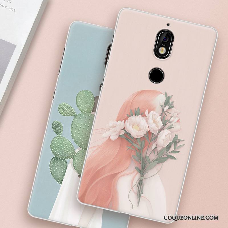 Nokia 7 Coque Protection Étui Rose Incassable Tout Compris Art Frais