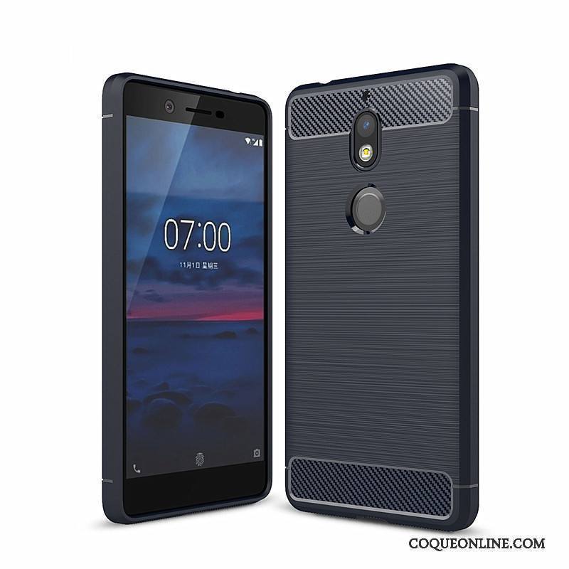 Nokia 7 Coque Téléphone Portable Fibre Bleu Silicone Étui Tout Compris Fluide Doux