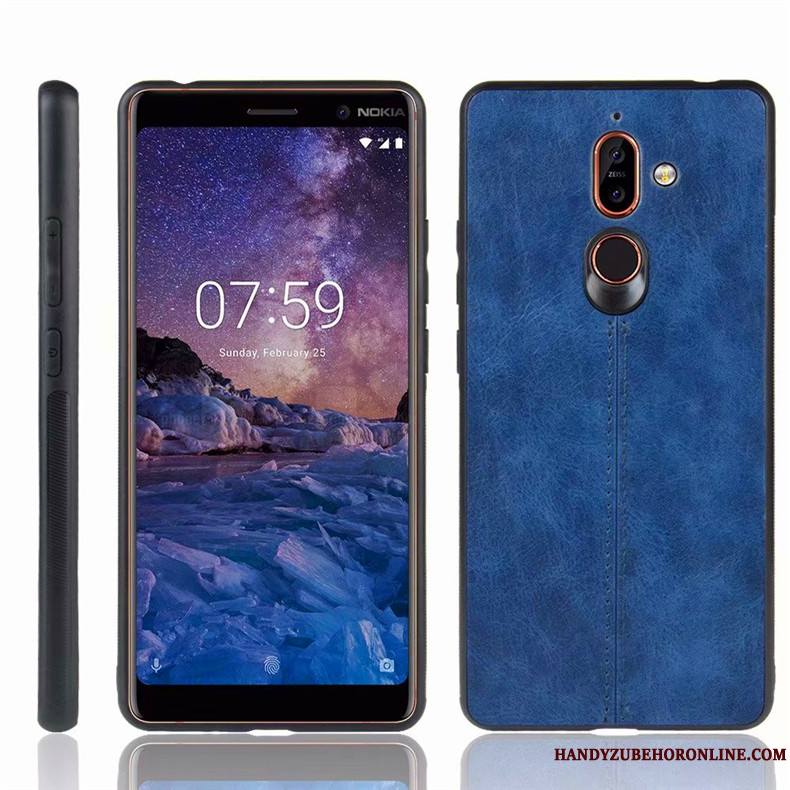 Nokia 7 Plus Étui Incassable Protection Coque De Téléphone Téléphone Portable Bleu