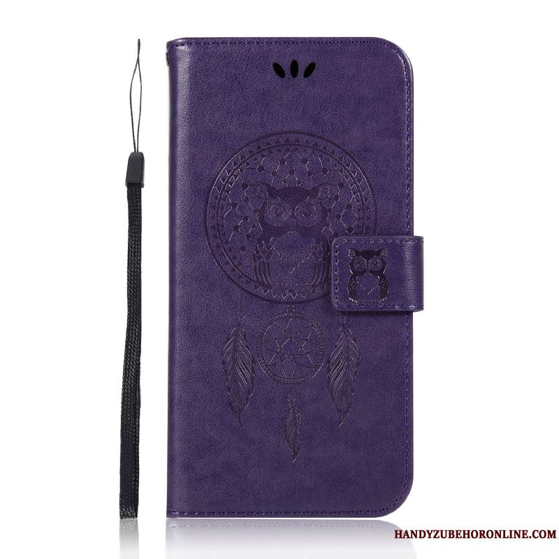 Nokia 8.1 Violet Étui En Cuir Coque De Téléphone Protection Incassable Housse