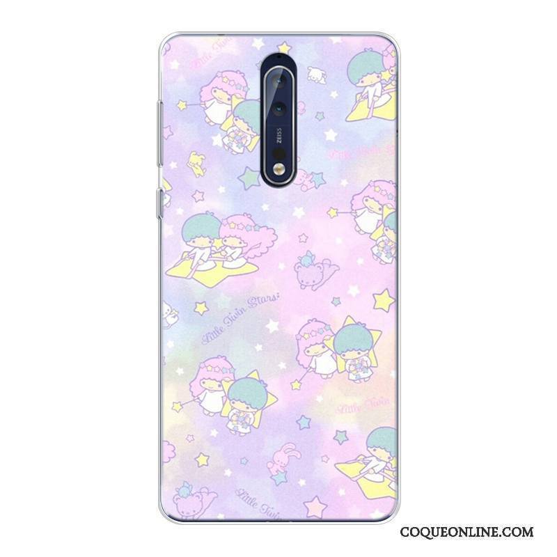 Nokia 8 Coque De Téléphone Tout Compris Incassable Silicone Violet Étoile Fluide Doux