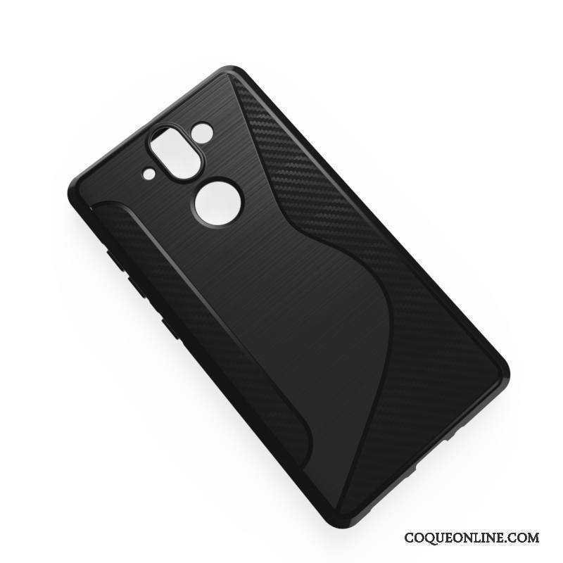 Nokia 8 Coque De Téléphone Transparent Étui Noir Bordure Fluide Doux Délavé En Daim