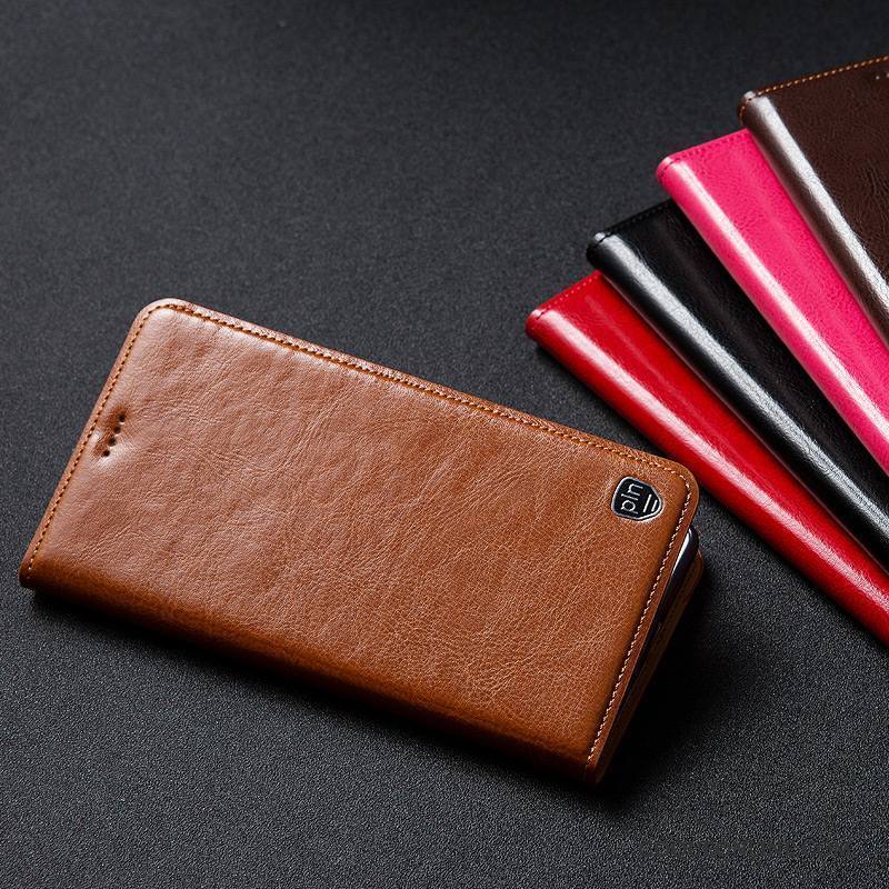 Nokia 8 Marron Étui Étui En Cuir Protection Cuir Véritable Coque De Téléphone Modèle Fleurie