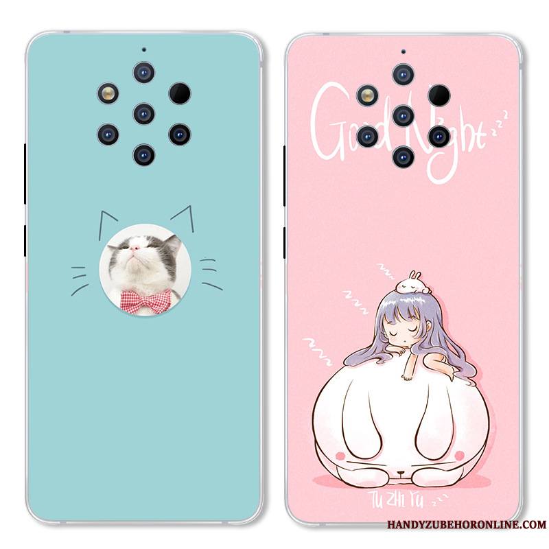 Nokia 9 Pureview Incassable Dessin Animé Créatif Protection Coque De Téléphone Étui Rose